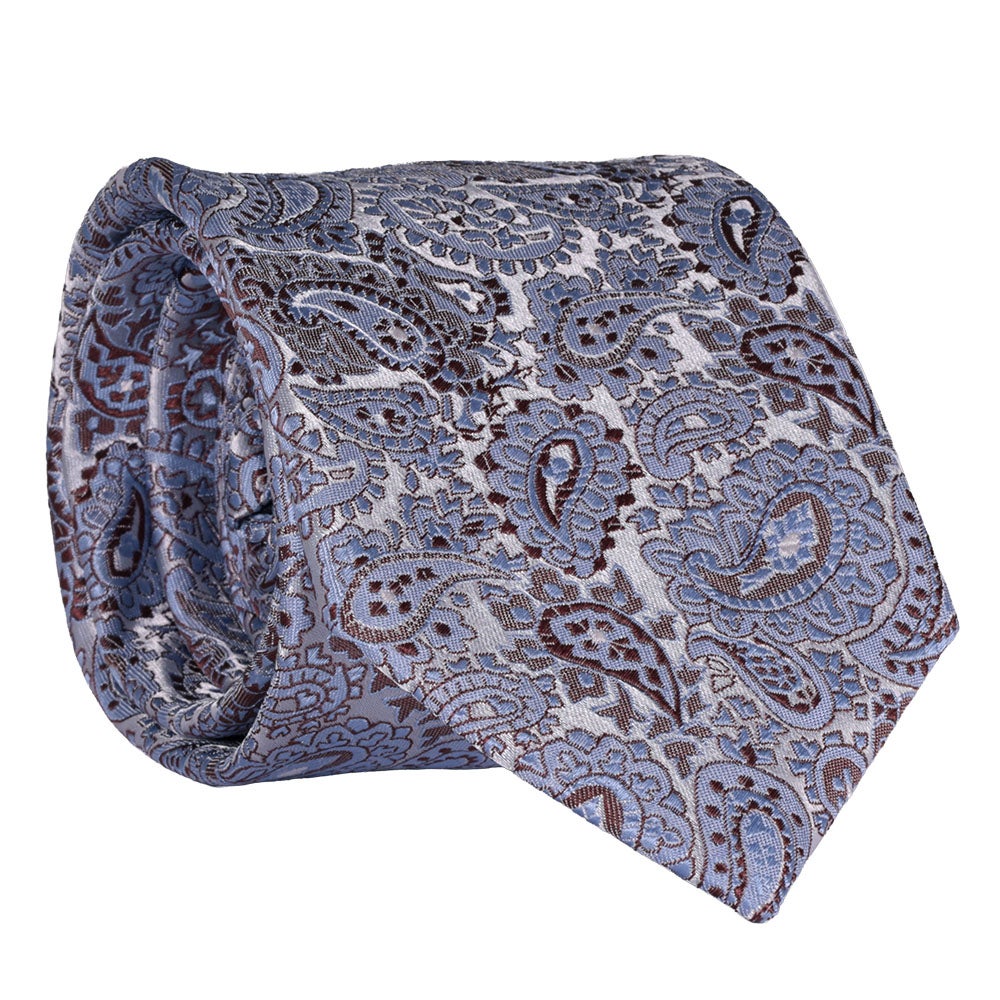 Sidenslips, mönstrad 020 blå