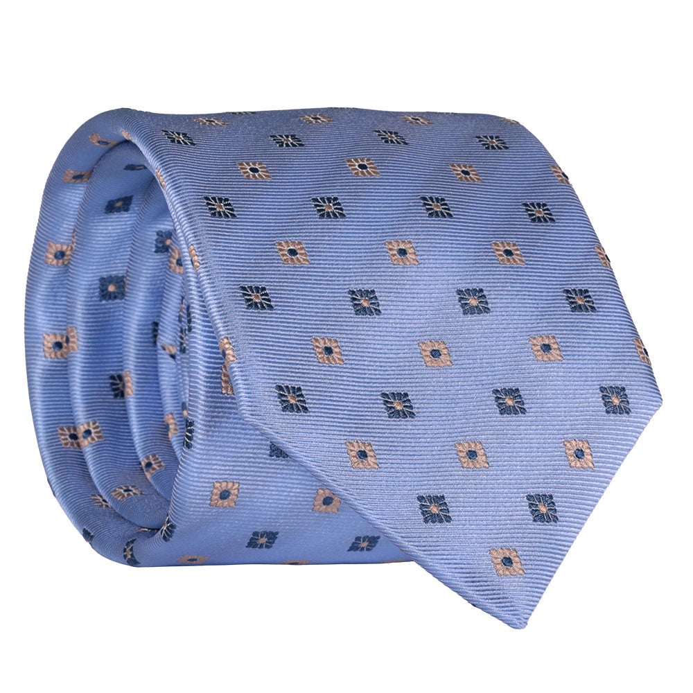 Sidenslips, mönstrad jeansblå