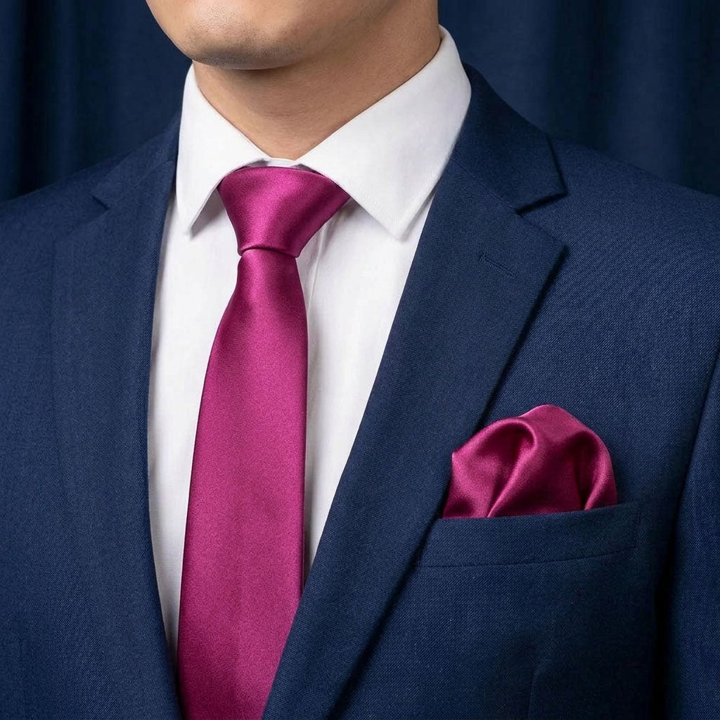 Slips och näsduk, fuchsia