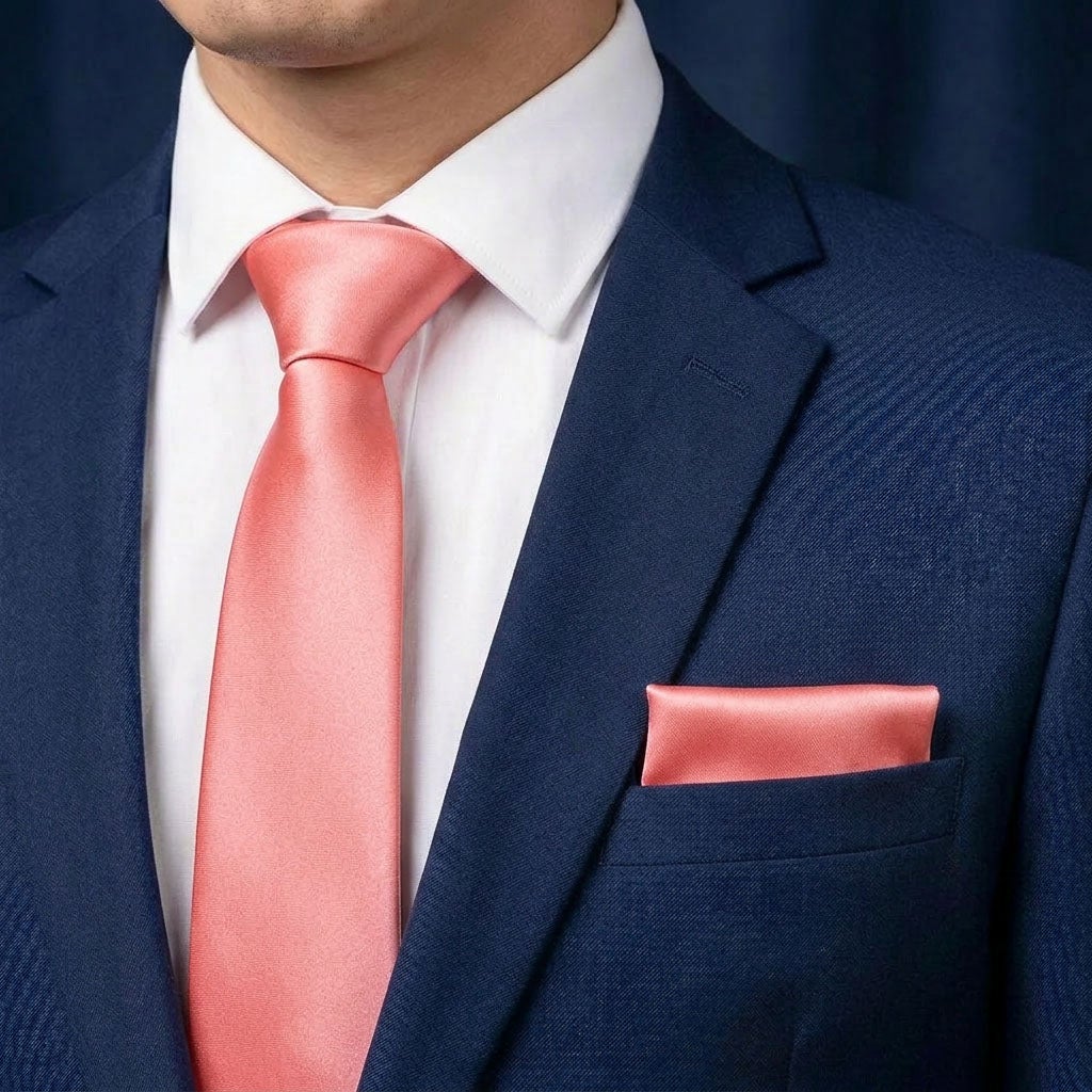 Slips och näsduk, persika