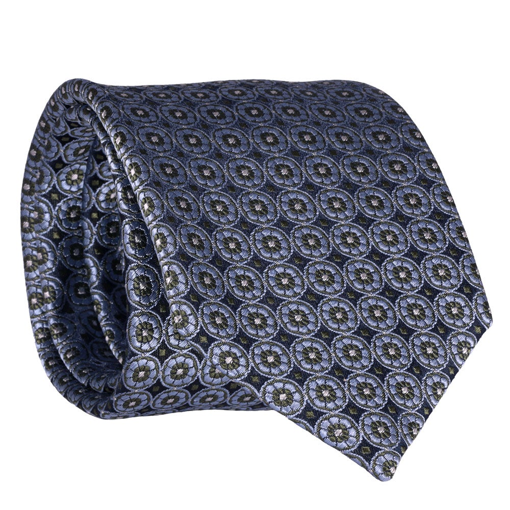 Sidenslips, mönstrad 030 marin/grön