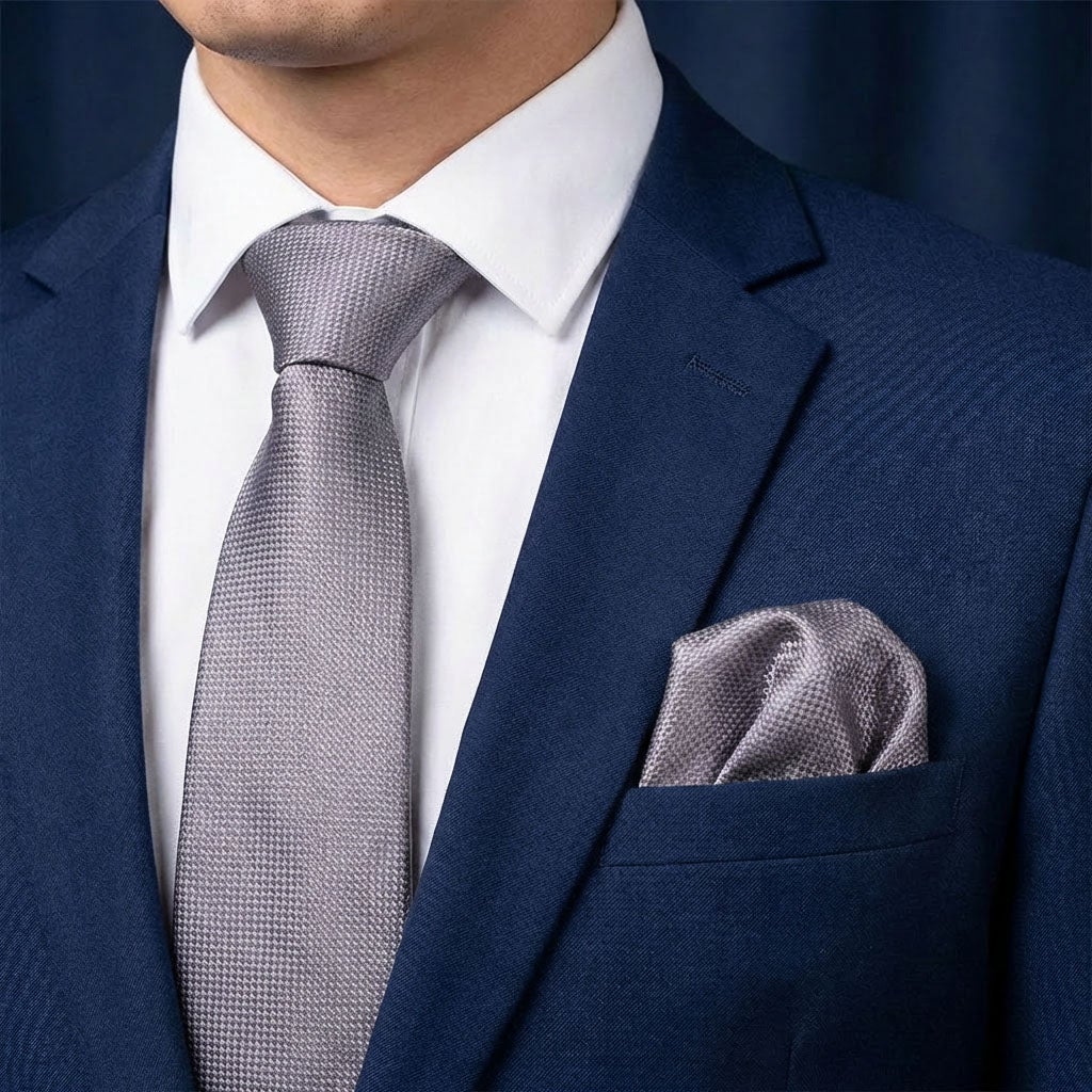 Sidenslips och näsduk 9300 silver