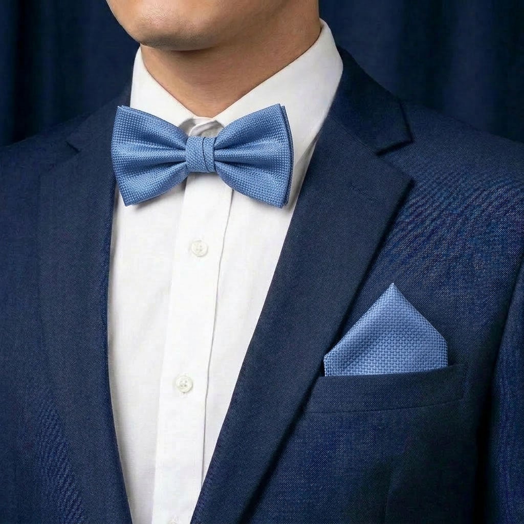 Sidenfluga och näsduk 9300 jeansblå