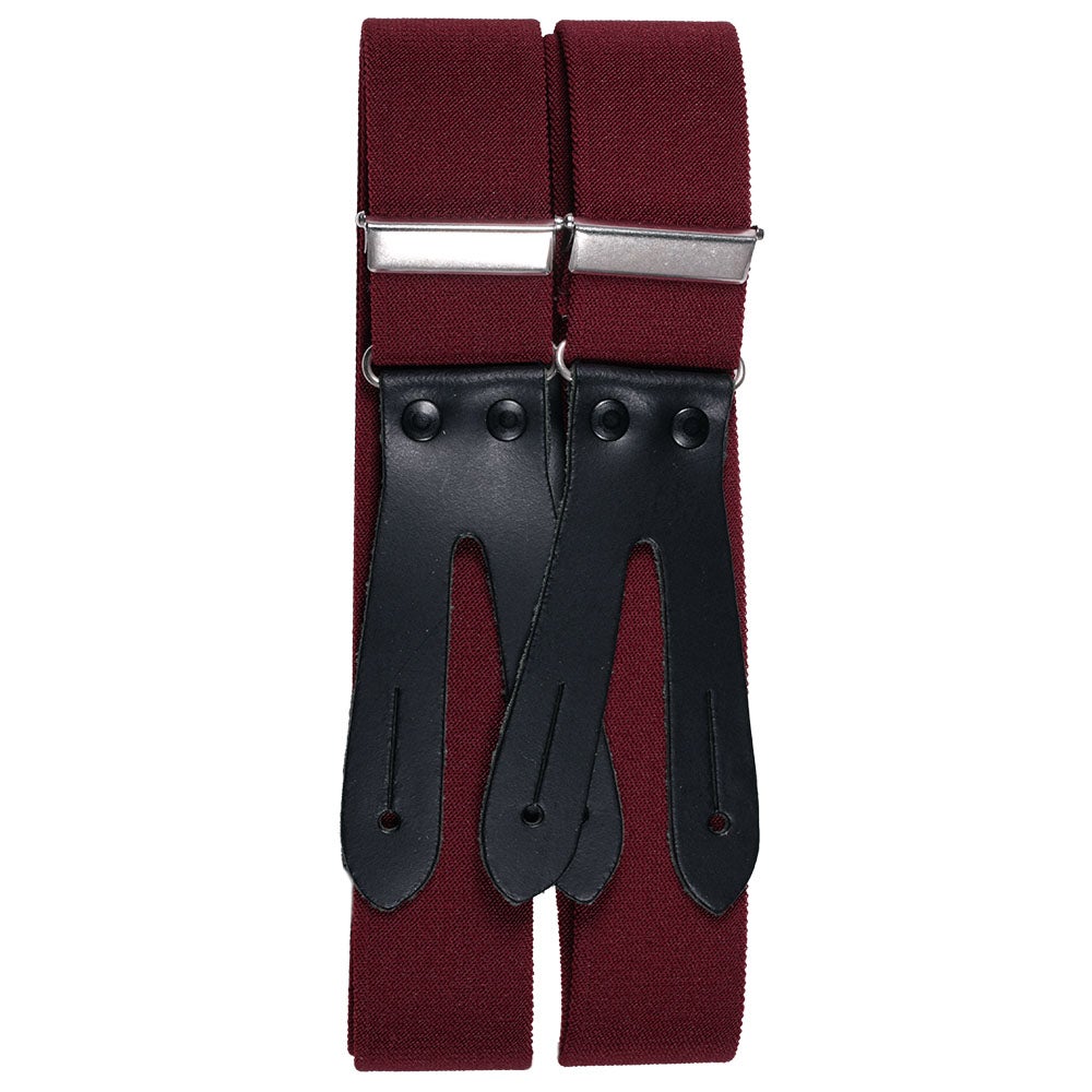 Hängsle med läderstropp vinröd