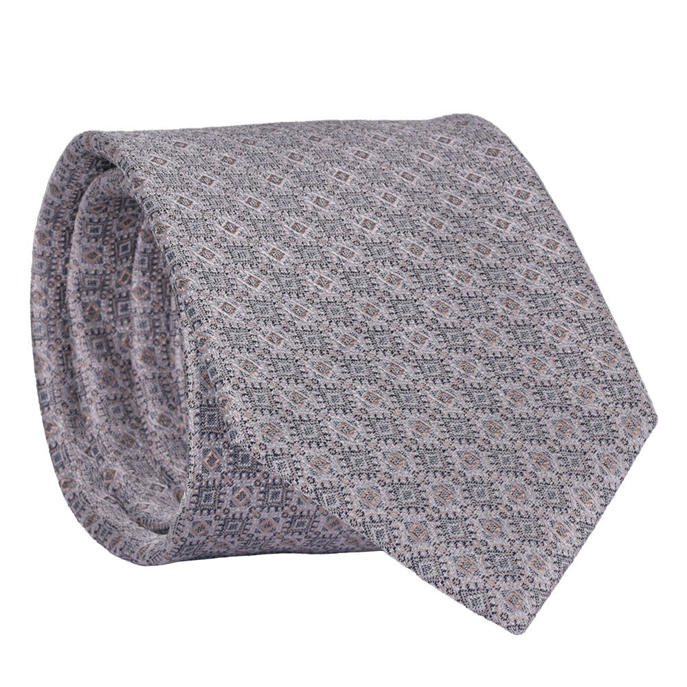 Sidenslips, mönstrad beige