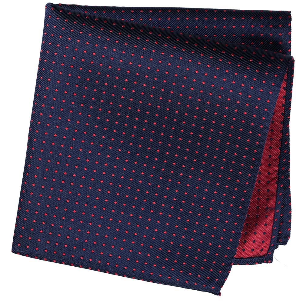 Sidennäsduk, mönstrad 001 marin/röd