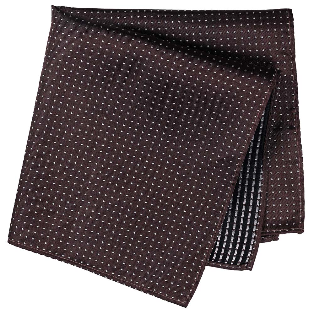 Sidennäsduk, mönstrad 001 mörkbrun