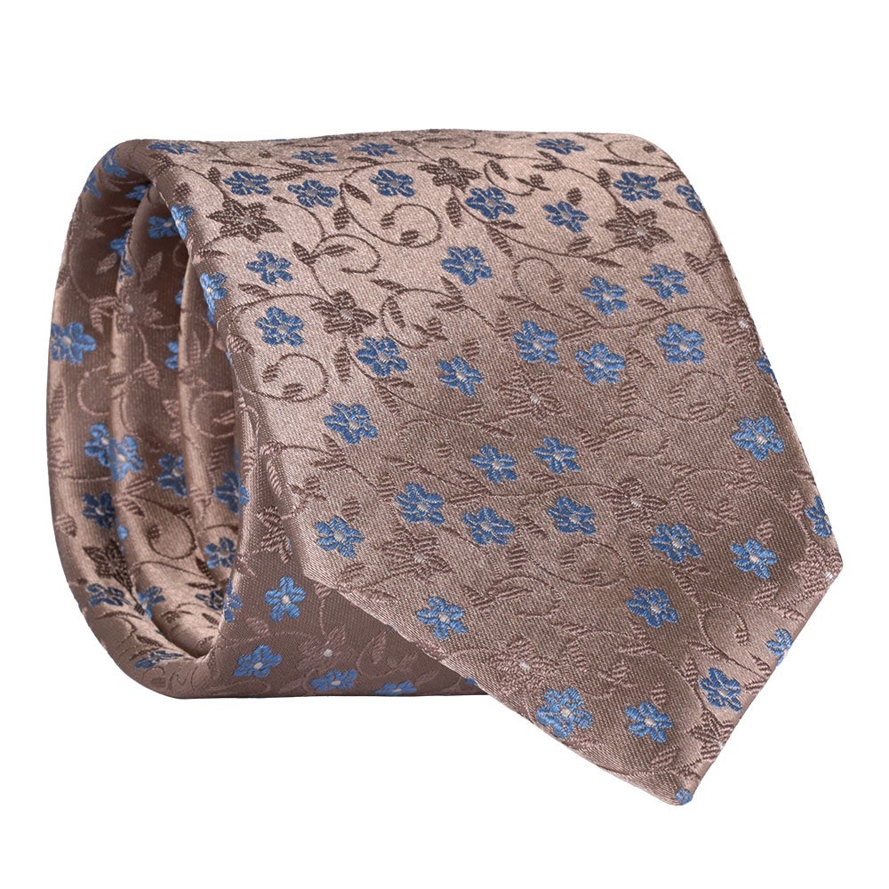 Sidenslips, mönstrad beige