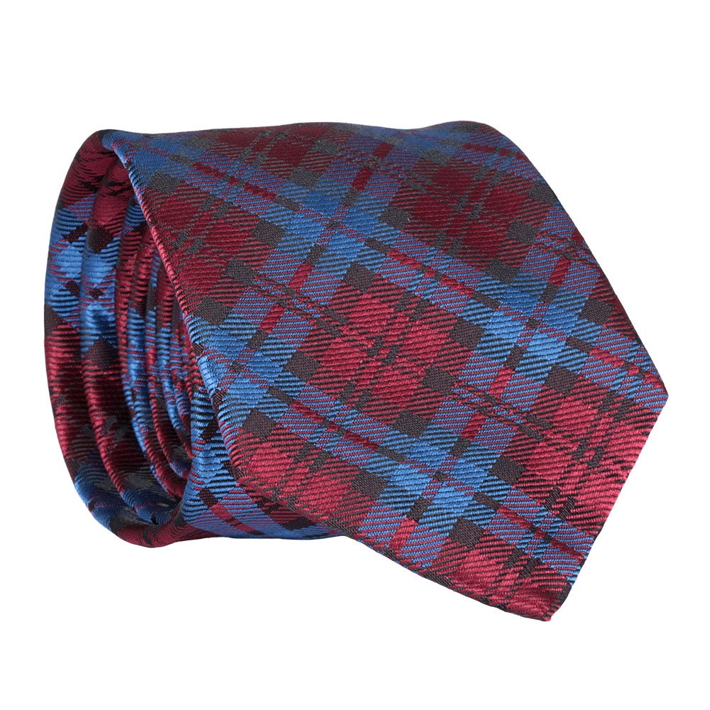 Slips mönstrad, röd/blå