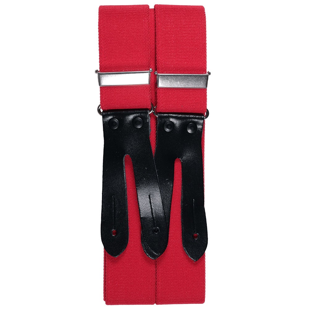 Hängsle med läderstropp röd
