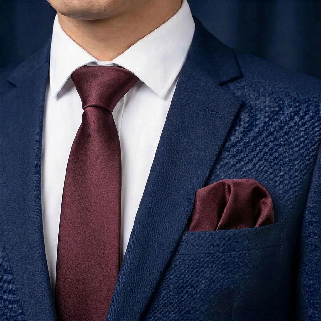 Slips och näsduk, mörkbrun