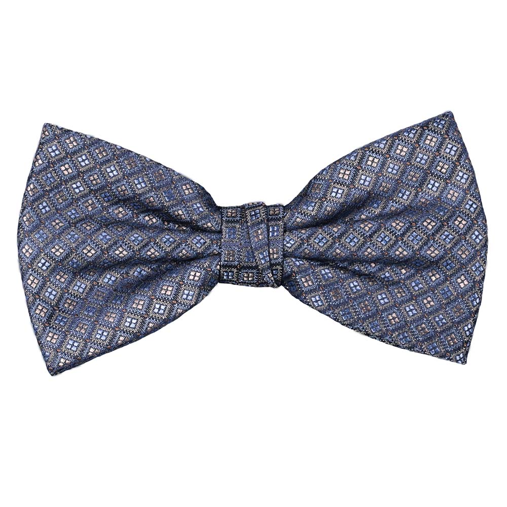 Sidenfluga, mönstrad marin/beige