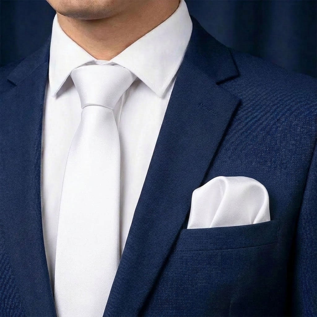 Slips och näsduk, vit