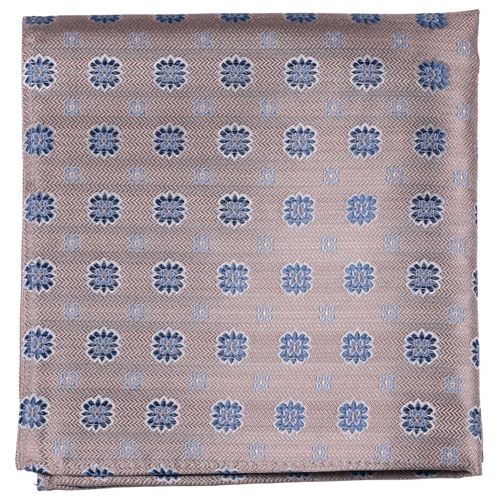 Sidennäsduk, mönstrad beige