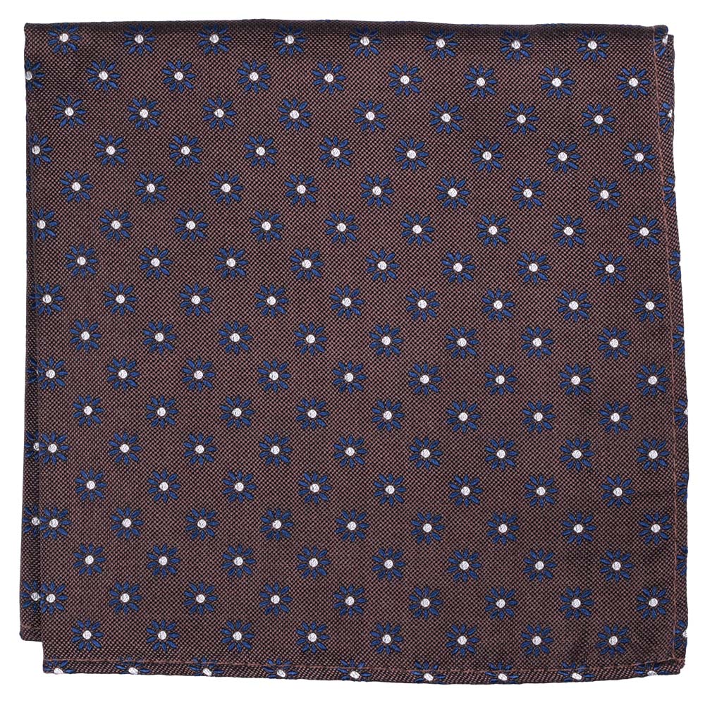Sidennäsduk, mönstrad 032 brun