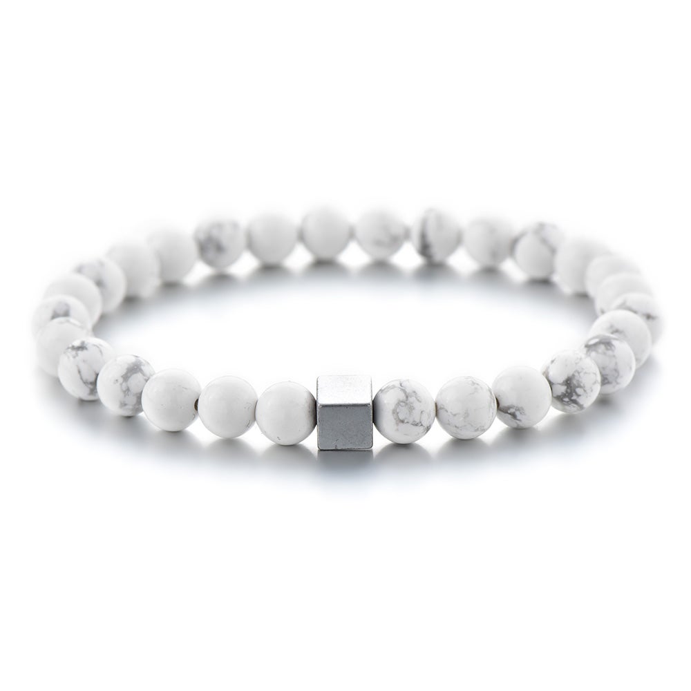 Armband stenar vit