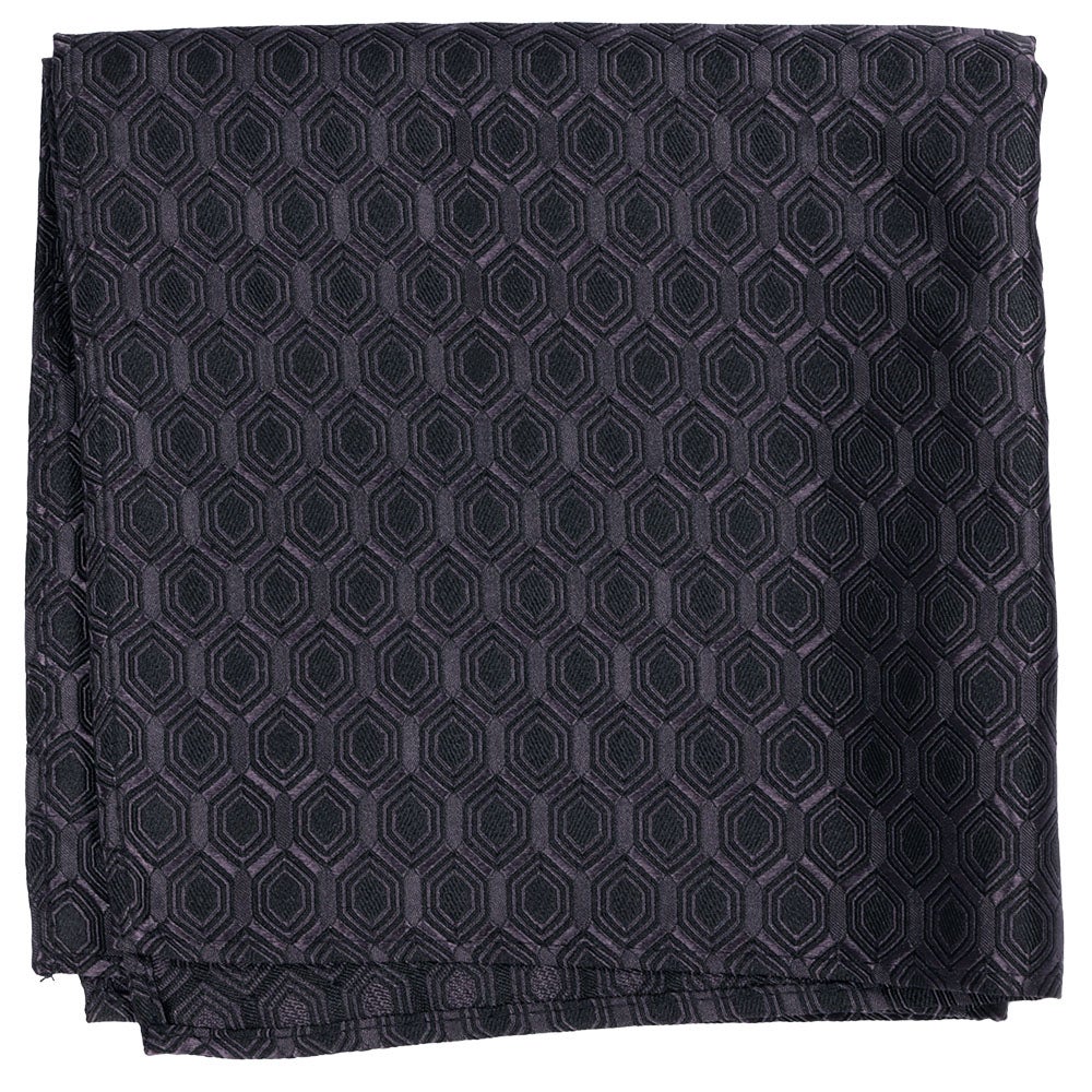 Sidennäsduk, mönstrad 031 svart