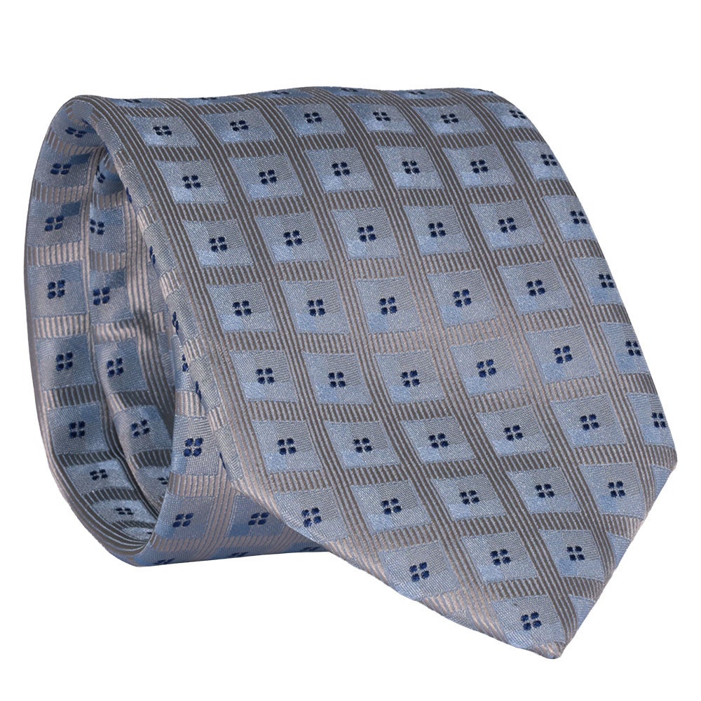 Sidenslips, mönstrad 035 blå